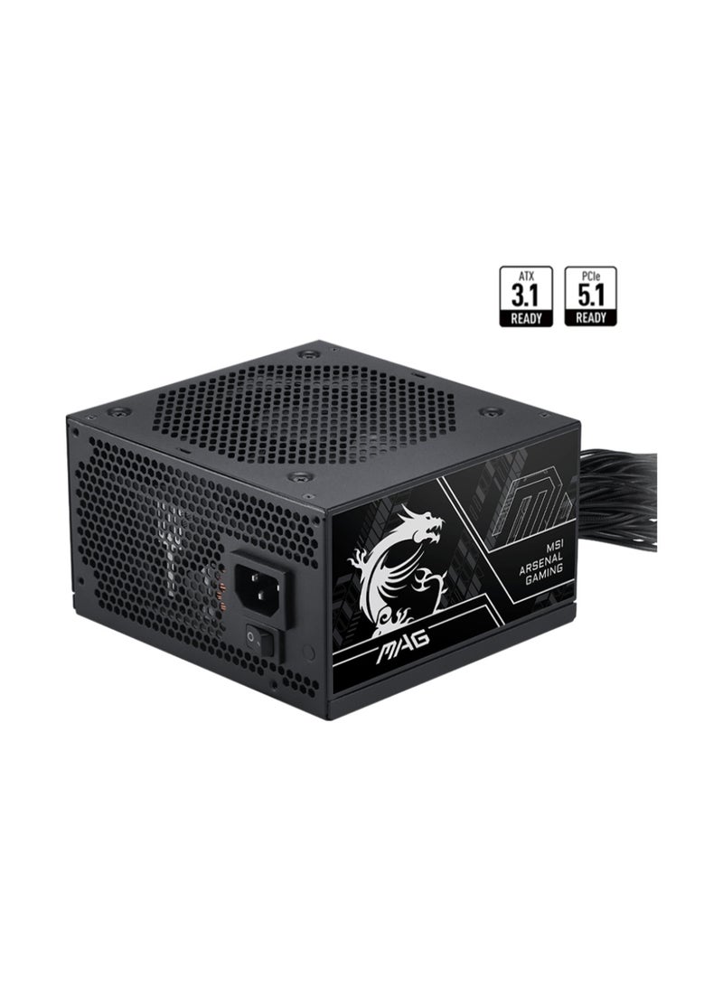 MSI MAG A650BN PCIE5 III 650W Power Supply, 80+ Bronze, ATX 3.1, PCIe 5.1 12V-2x6, Dual EPS, 120mm Fan, Non-Modular Power Supply, Black | 306-7ZPTY18-HD8 - Image 2